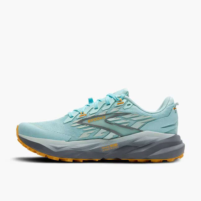 Brooks Cascadia 19 Trail Running Shoes Ladies (Clearwater/Primer Grey/Apricot)