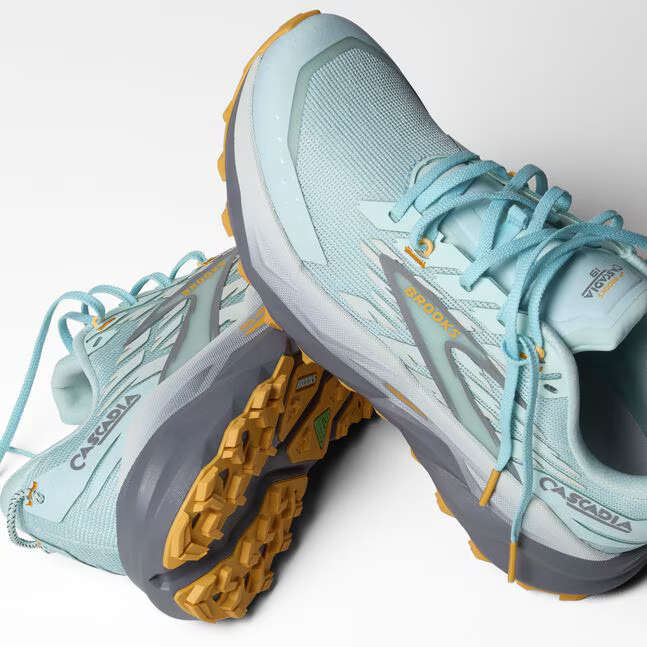 Brooks Cascadia 19 Trail Running Shoes Ladies (Clearwater/Primer Grey/Apricot)