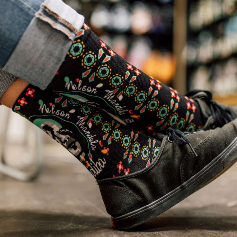 Sox Nelson Mandela Foundation Black Socks