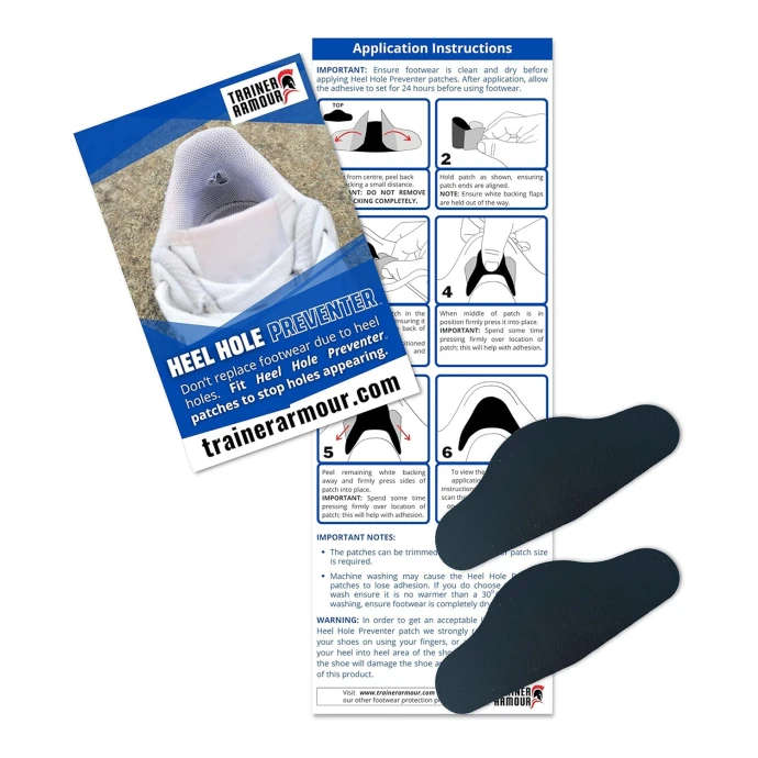 Trainer Armour Heel Hole Preventer Black- 1 Pair