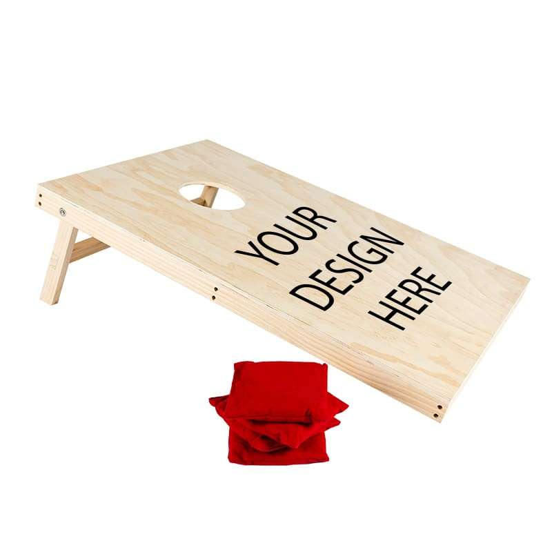 Trendify Giant Single Board Cornhole Game with 8 X Bean Bags (Optional Themes) (Branding Options ...