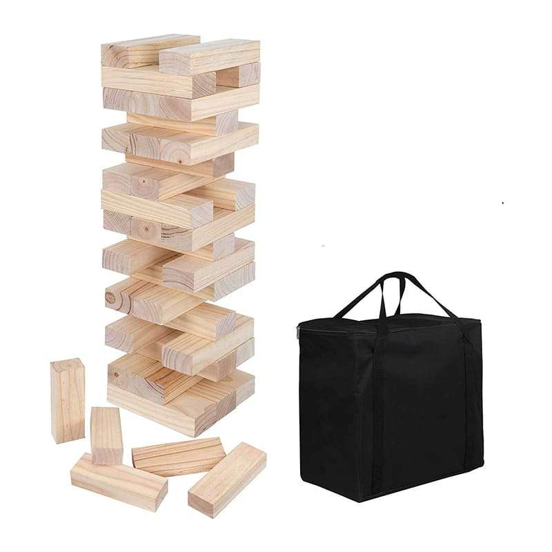 Upsized Jenga Table Top Building Blocks (With Bag)