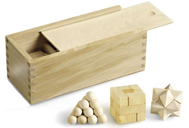 Piccolo 3 x Puzzle Set with Wooden Box