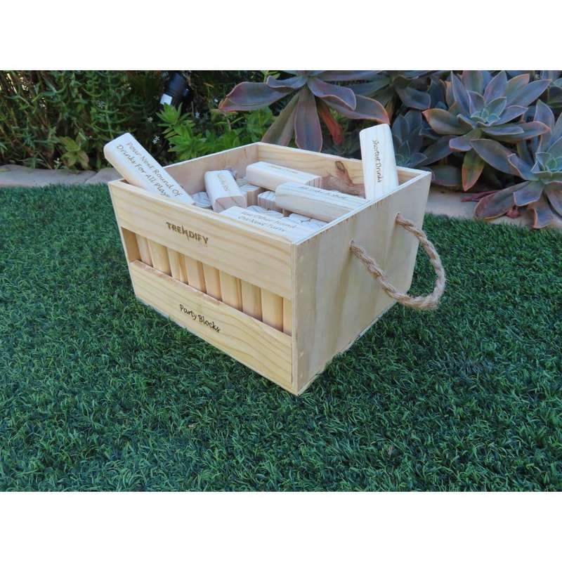 Trendify Upsized Party Jenga-Like Building Blocks with Crate