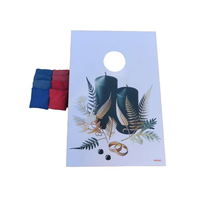 Trendify Giant Single Board Cornhole Game with 8 X Bean Bags (Optional Themes) (Branding Options ...
