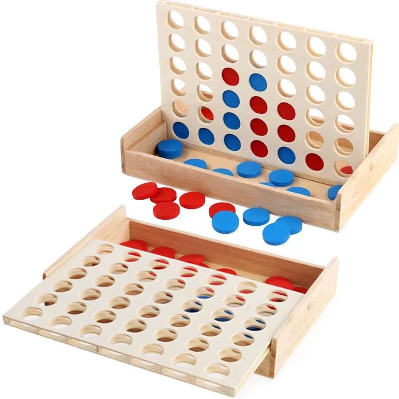 Trendify Mini Connect 4 Wooden Game with bag