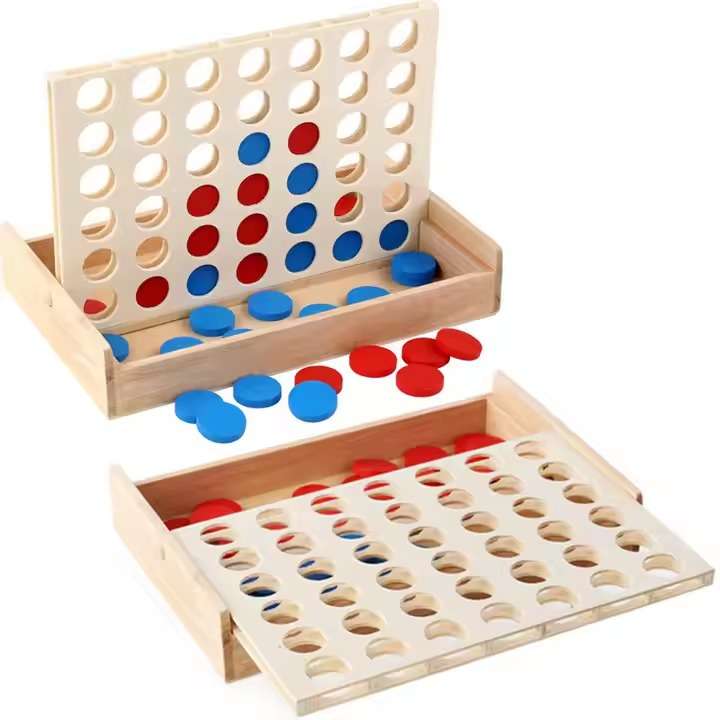 Trendify Mini Connect 4 Wooden Game with bag