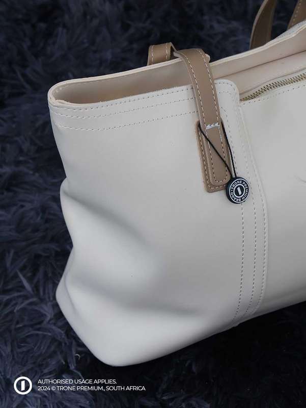 Debbie Patricks' Large Threaded Tote Bag - Beige