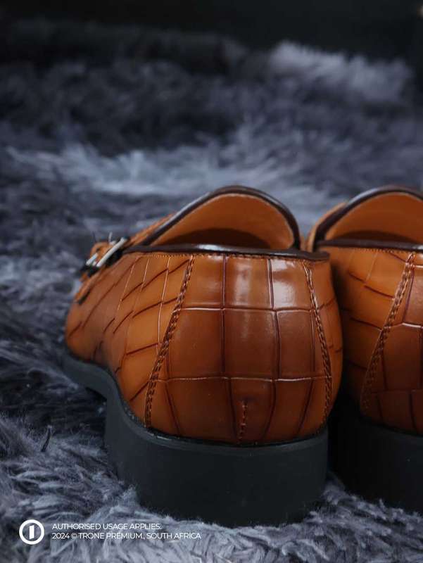 Double Buckle Monk Loafers - Brown