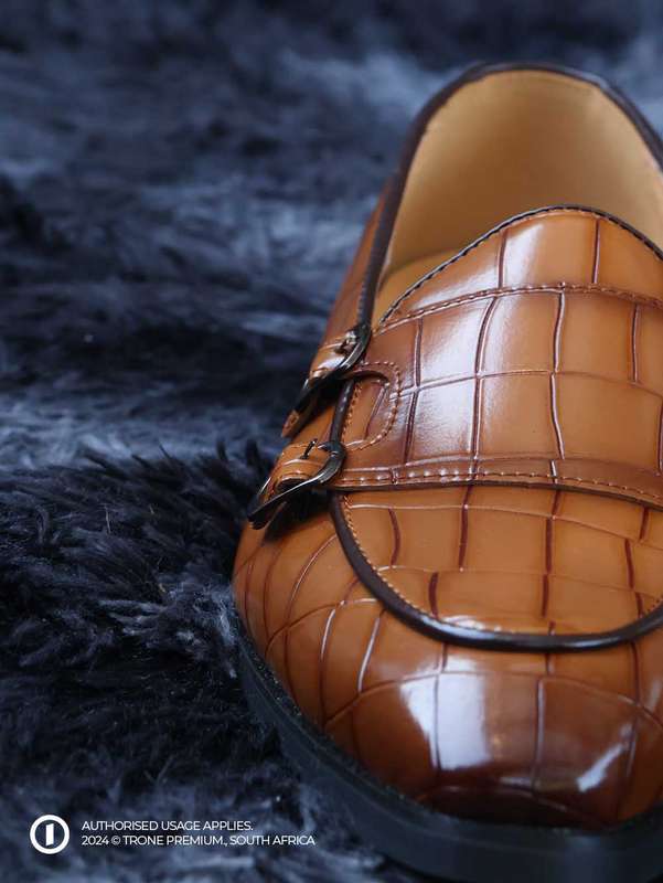 Double Buckle Monk Loafers - Brown
