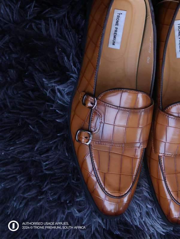 Double Buckle Monk Loafers - Brown