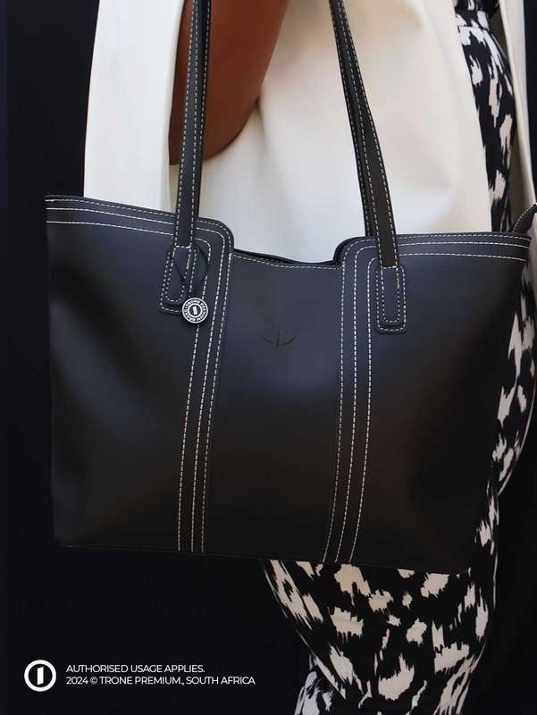 Debbie Patricks' Large Threaded Tote Bag - Black