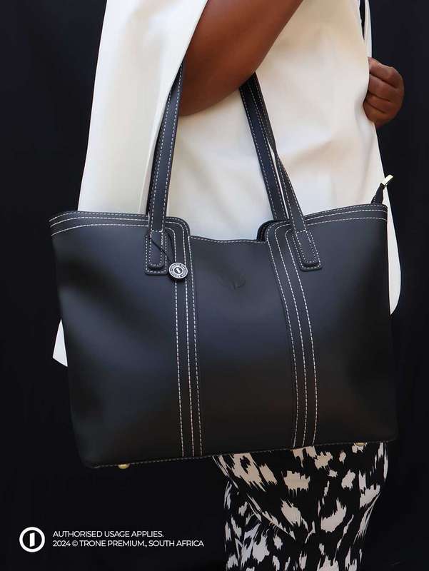 Debbie Patricks' Large Threaded Tote Bag - Black