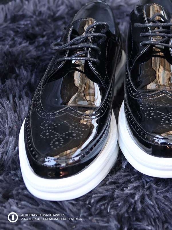 Trone Carrington Loafers - Gloss Black + White