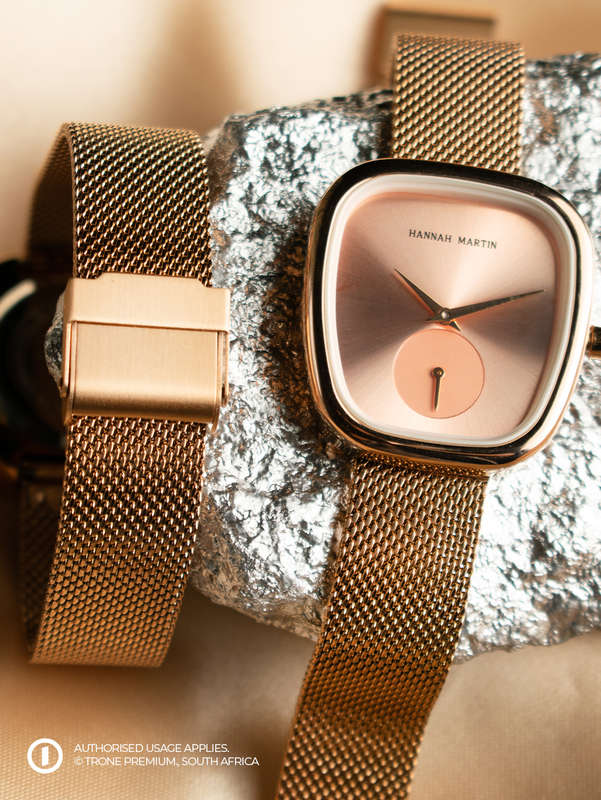 Hannah Martins blush Watch - Gold + Pink