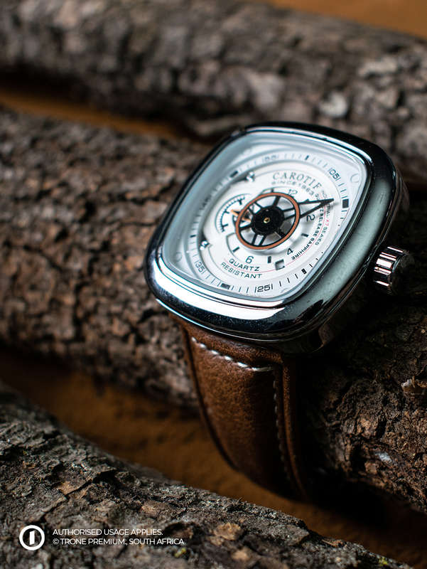 Carotif Mechanical Watch - Brown+White
