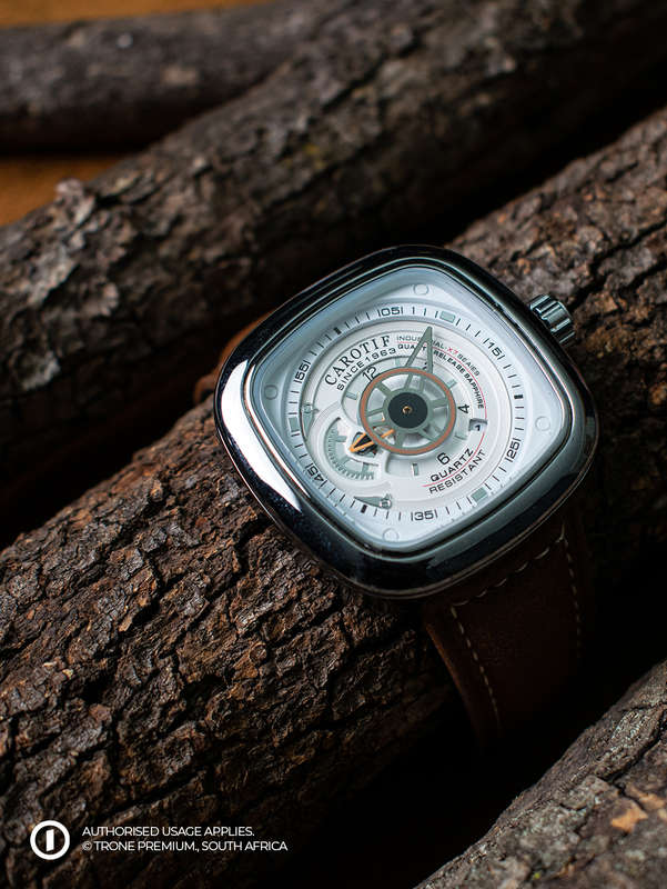 Carotif Mechanical Watch - Brown+White