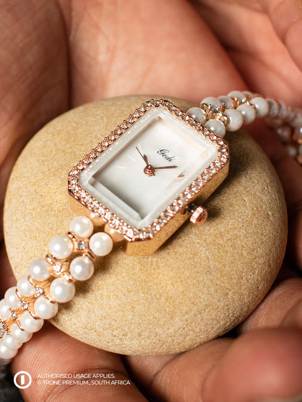 Premium Pearl Laced - Rose Gold Watch