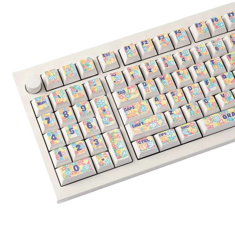 Keychron Graffiti Party  Cherry Profile Dye-Sub PBT Full Keycap Set (140 Keys, MX-Compatible)