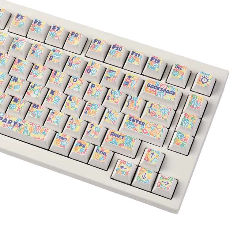 Keychron Graffiti Party  Cherry Profile Dye-Sub PBT Full Keycap Set (140 Keys, MX-Compatible)