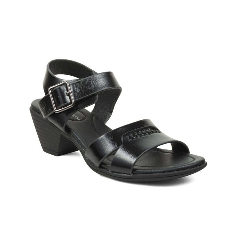 AIXIR Ladies Ankle Strap Low Heel Sandals PSL3002-1-Black