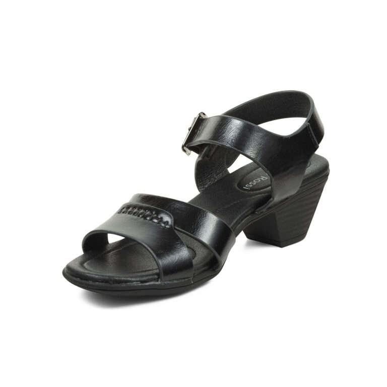 AIXIR Ladies Ankle Strap Low Heel Sandals PSL3002-1-Black