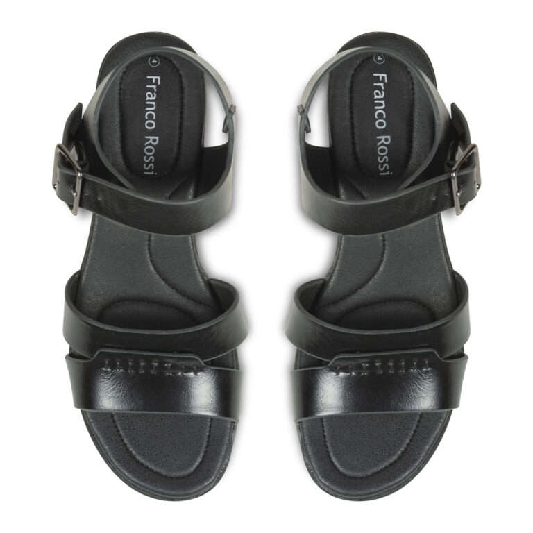 AIXIR Ladies Ankle Strap Low Heel Sandals PSL3002-1-Black
