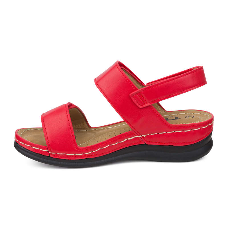 TTP Ladies Comfortable Dual Hook & Loop Strap Sandals CY1512
