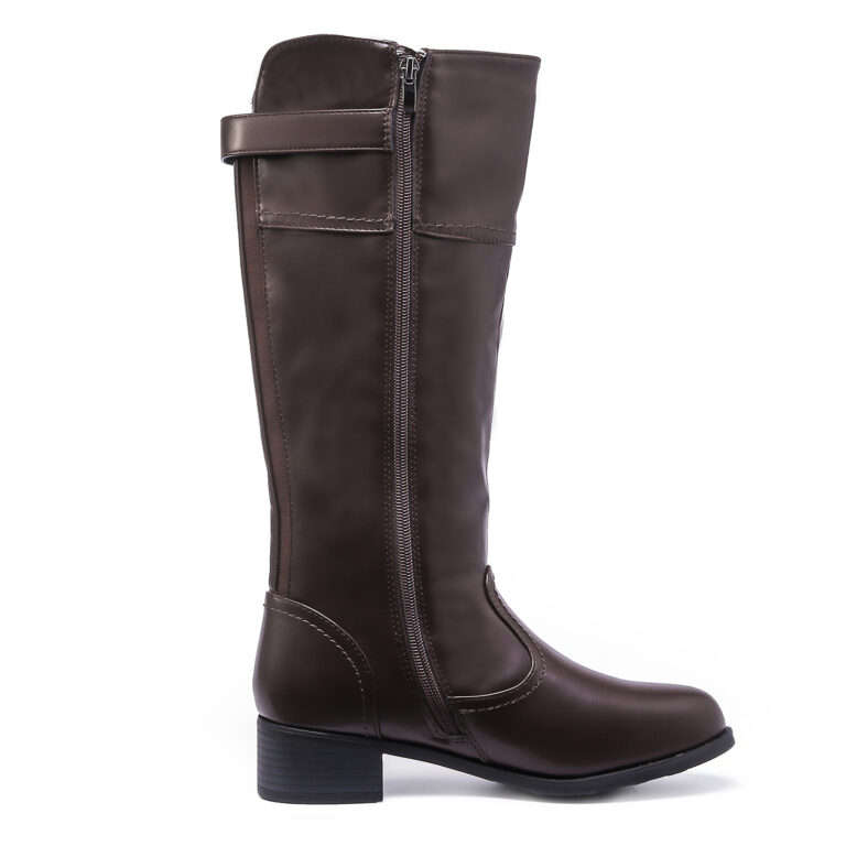 TTP Knee High Boot with Buckle Decor and Elasticated Back Shaft XB8229