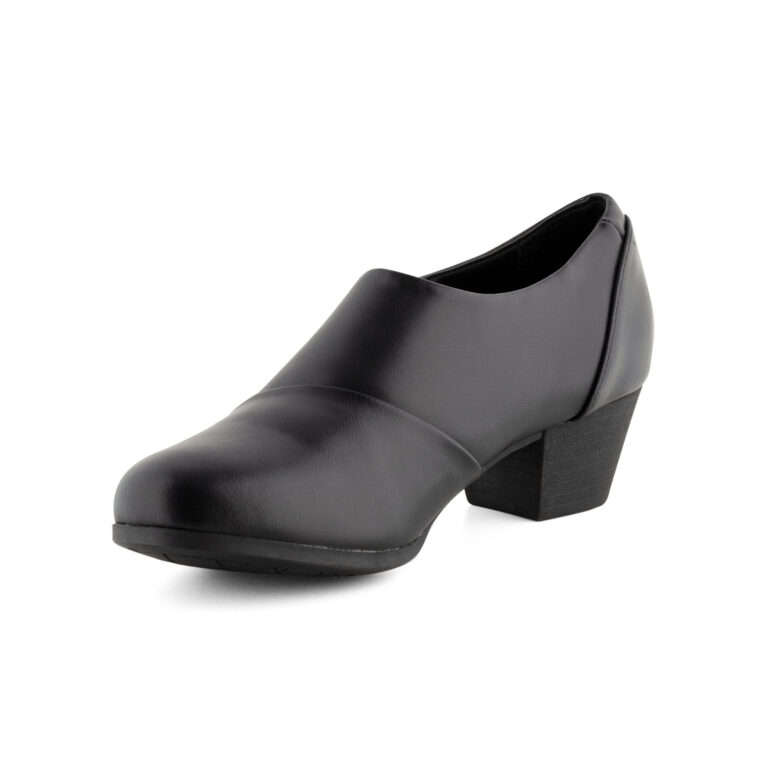 TTP Ladies Elasticated Slip-On Block Heel Courts CQA-16