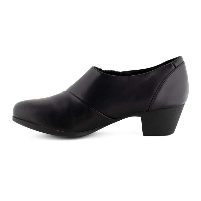 TTP Ladies Elasticated Slip-On Block Heel Courts CQA-16