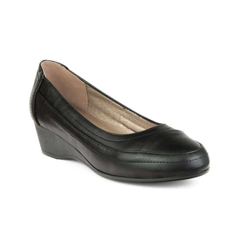TTP Classic Ladies Wedge Heel Courts with Patterned lining on upper