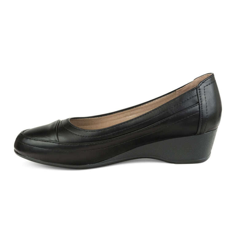TTP Classic Ladies Wedge Heel Courts with Patterned lining on upper
