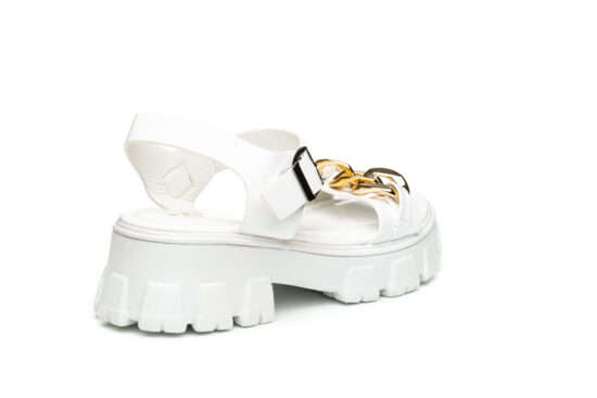 TTP Ladies Patent Platform Sandals with Ankle Strap DZW211008