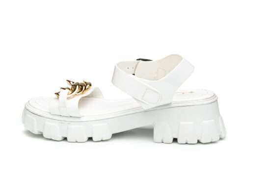 TTP Ladies Patent Platform Sandals with Ankle Strap DZW211008