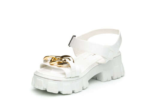 TTP Ladies Patent Platform Sandals with Ankle Strap DZW211008