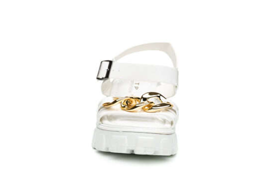 TTP Ladies Patent Platform Sandals with Ankle Strap DZW211008