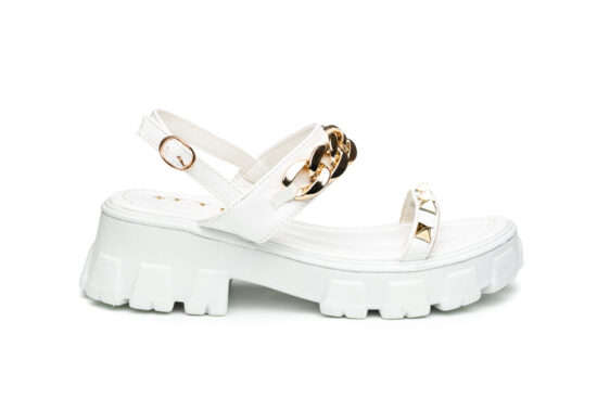 TTP Ladies Patent Platform Sandals with Decored Ankle Strap DZW211009