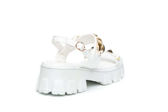 TTP Ladies Patent Platform Sandals with Decored Ankle Strap DZW211009