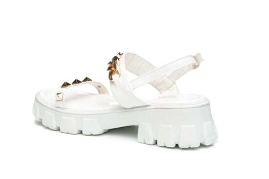 TTP Ladies Patent Platform Sandals with Decored Ankle Strap DZW211009