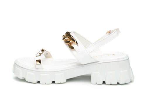 TTP Ladies Patent Platform Sandals with Decored Ankle Strap DZW211009