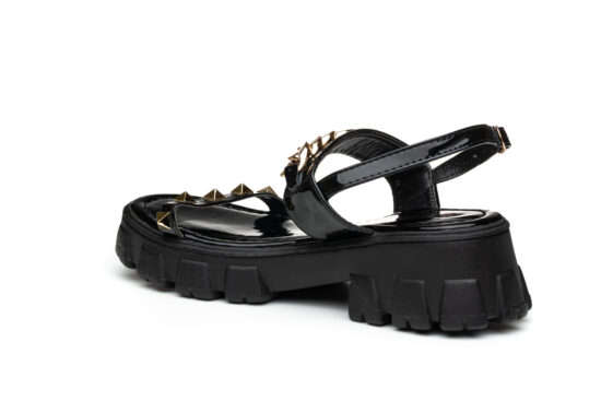 TTP Ladies Patent Platform Sandals with Decored Ankle Strap DZW211009