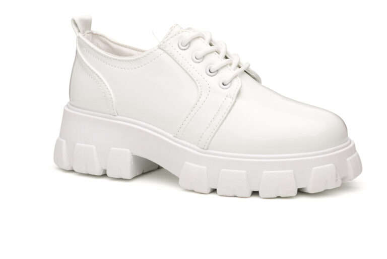 TTP Ladies Fashion High Gloss Platform Lace-up Sneakers XB1605