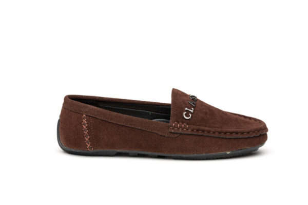 TTP Women's Suede Moccasin with Metal Classic Decor on Vamp