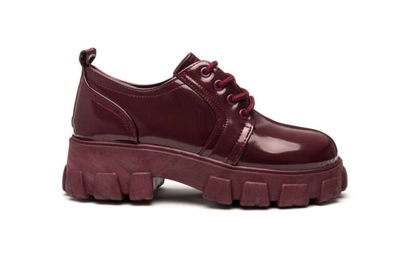 TTP Ladies Fashion High Gloss Platform Lace-up Sneakers XB1605