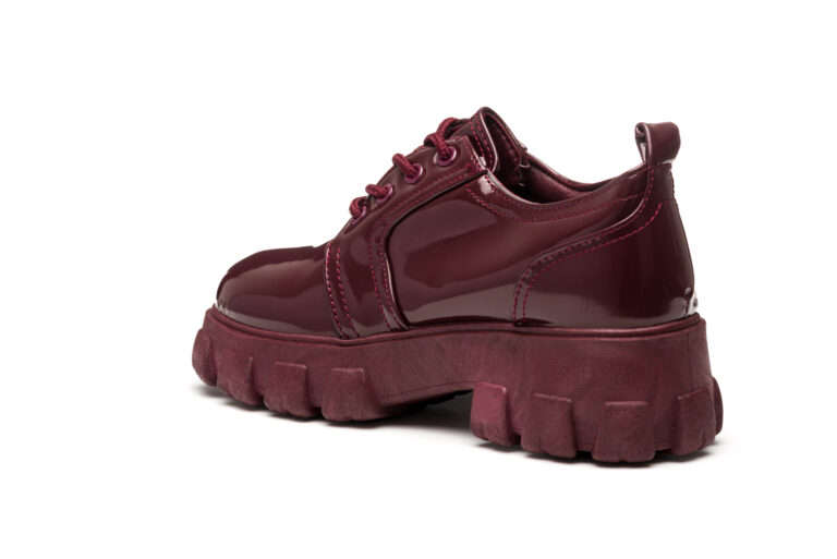 TTP Ladies Fashion High Gloss Platform Lace-up Sneakers XB1605