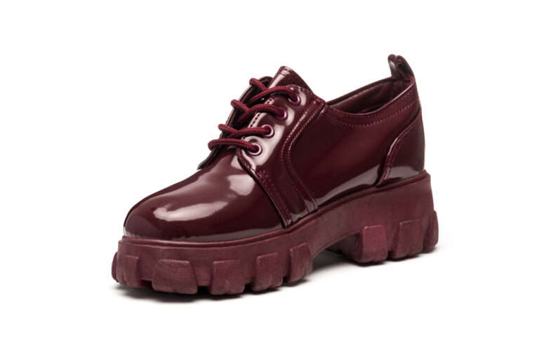 TTP Ladies Fashion High Gloss Platform Lace-up Sneakers XB1605