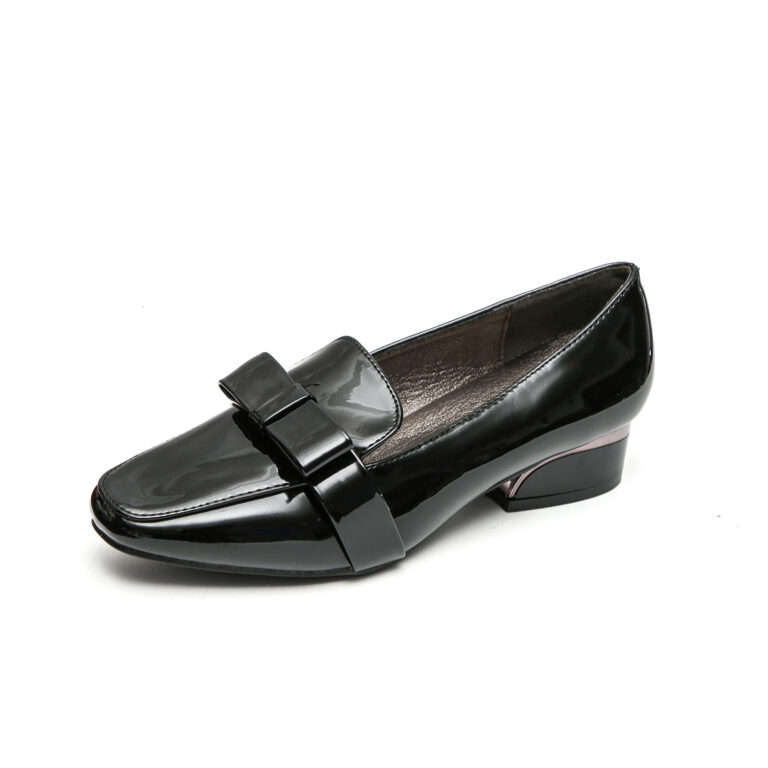 TTP Square Toe Patent Loafers with Ribbon Decor JSF9-1