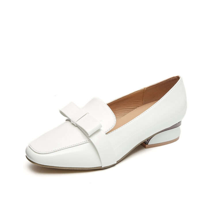 TTP Square Toe Patent Loafers with Ribbon Decor JSF9-1