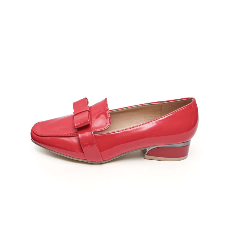 TTP Square Toe Patent Loafers with Ribbon Decor JSF9-1